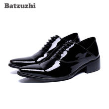 Batzuzhi Handmade Men Shoes Pointed Toe Black Formal Leather Dress Shoes Oxfords Lace-up Zapatos Hombre, Big Sizes 38-46! 2024 - buy cheap