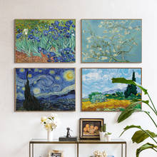 Famous Artist Van Gogh Oil Painting Starry Sky Iris Flower Sunrise Landscape Canvas Painting Print Poster Picture Wall Decor 2024 - buy cheap