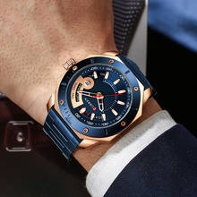CURREN Fashion Business Quartz Watches Top Brand Blue Wristwatch Men Stainless Steel Waterproof Sport Clock Relogio Masculino 2024 - buy cheap