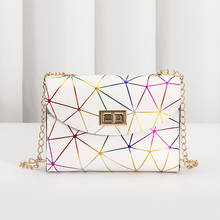 Bolsos de hombro a la moda para mujer, bandolera con estampado de grietas salvajes, cadena, color blanco, tendencia 2021 2024 - compra barato