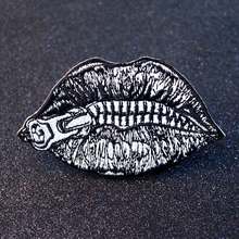 Lips Patch Hippie Embroidered Patches For Clothes Punk Rock Patches On Clothes Skull Biker Sticker Iron On Patch Badge On Jacket 2024 - buy cheap