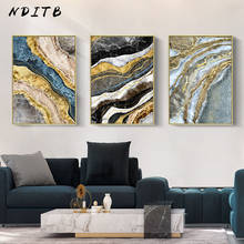 Pintura en lienzo abstracta con patrón de mármol dorado, póster nórdico e impresión, imagen artística de pared contemporáneo, decoración moderna para sala de estar 2024 - compra barato