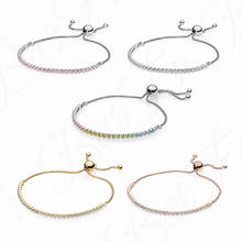 Baofu-pulsera de plata esterlina 925, accesorio brillante y ajustable, ideal para mujeres 2024 - compra barato