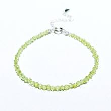 Lii ji pulseira natural peridoto 925 prata esterlina, pulseira ajustável com pedras preciosas, presente de joia para amigo ornamento 2024 - compre barato