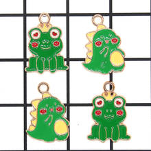 10pcs 17x24mm cute animal frog enamel dinosaur charm for fashion jewelry earring pendant making findings XL881 2024 - buy cheap