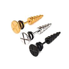 Punk screw Stainless steel Earrings For Women Men Fashion Gothic Hip Hop Geometric Stud Ear Jewelry Party Gifts 2 pieces 2024 - buy cheap