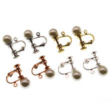 6 uds sin piercing pendiente de tornillo ganchos cierres alambre pendientes Clips con perlas para pendientes DIY joyería hallazgos Z253 2024 - compra barato