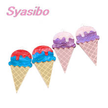 Helado mágico acrílico de AC1530-65mm, accesorios de joyería, recorte láser, regalo de fiesta, pendientes, 1 par 2024 - compra barato