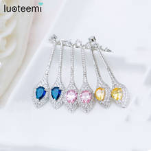 LUOTEEMI Platium Manera Al Por Mayor Elegante de Color Claro Cúbicos Circonia 3-colores Accesorios de Lujo de La Boda para Las Mujeres 2024 - compra barato