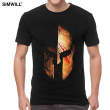 Vintage ouro metal sangue spartan t camisa legal casual algodão sparta camiseta homens de manga curta capacete trojan filme molon labe t 2024 - compre barato