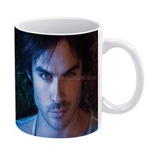 Ian Somerhalder-taza blanca de cerámica para café, té y leche, tazas divertidas de 11oz, nuevo, caliente, Wow, Tour deportivo, banda de artista Pu 2024 - compra barato