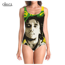 CLOOCL Singer regae Creator Bob Marley, Цельный купальник с 3D принтом для девочек, купальный костюм, тонкий сексуальный купальник без рукавов 2024 - купить недорого