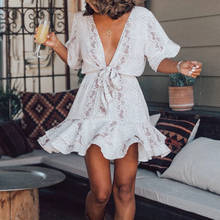 TEELYNN Polyester snake print mini dresses for women casual short sleeve deep v neck summer dress vestidos boho beach robe 2020 2024 - buy cheap