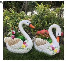 Creative Simulation Swan Landscape Ornament Animal Model Lawn Garden Figurine Artificial Bird Photography Props Crafts 2024 - buy cheap