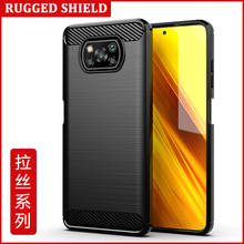 For Xiaomi Poco X3 NFC M2007J20CG M2007J20CT Carbon Fiber Case Full Protection Phone Cover Shockproof Bumper Anti Drop Shell 2024 - buy cheap