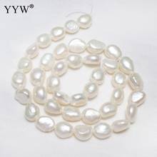 Cuentas de Perlas de agua dulce barrocas de 15,5 pulgadas, pepitas blancas de 8-9mm, 100% AA, perlas naturales reales para fabricación de joyas DIY 2024 - compra barato