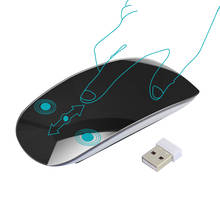 Ratón inalámbrico de 2,4G, Mouse óptico portátil ultrafino táctil, ergonómico, mágico, 1200 DPI, para oficina, para ordenador portátil Apple Mac 2024 - compra barato