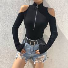 Autumn Long Sleeve Women's Bodysuit Winter Elegant Turtleneck Body Femme Sexy Strapless Hollow Out Bodycon Bodysuits 2024 - buy cheap