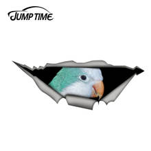 Jump Time 13cm x 4.8cm Blue Quaker Parrot Sticker Torn Metal Bumper Decal Funny Car Stickers Window Trunk Animal 3D Car Styling 2024 - buy cheap