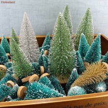 Mini árvores de natal sisal, decorações para natal de seda, torre de neve, pinho multicolorido, decoração para casa com 10 peças 2024 - compre barato