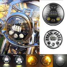 E mark 1 шт. 7 дюймов светодиодный светильник для мотоцикла с высоким/низким лучом DRL с сигналом поворота, светильник для мотоцикла 2024 - купить недорого