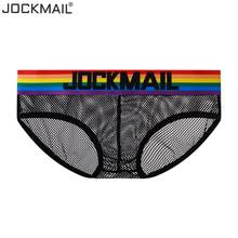 JOCKMAIL Low Waist Sexy Men Underwear Briefs Gay Penis Pouch Mens Bikini Brief Underwear Man Sleepwear Cotton Mesh Underpants 2024 - buy cheap