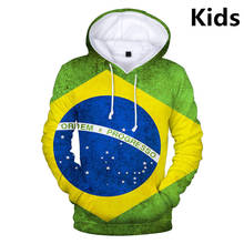 Sudadera con capucha para niños de 3 a 14 años, ropa con estampado 3D de la bandera nacional de Portugal, Alemania, Rusia, Brasil y Estados Unidos 2024 - compra barato
