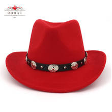 QBHAT Women Mens Wool Felt Derby Hats Classical Gentleman Wide Brim Cowboy Fedora Hat for Floppy Cloche Top Jazz Caps QB204 2024 - buy cheap