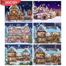 HUACAN 5d Diamond Painting Christmas House DIY Wall Art Full Square Diamond Embroidery Winter Home Decor Handicraft 2024 - buy cheap