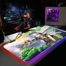 Mouse pad gamer personalizado com rgb, mousepad grande com luz de led 2024 - compre barato