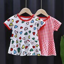 2022 Summer Fashion Children's Dress Soft Cotton Cute Print Infant Kids Clothes Tops Baby Girls Princess Party Dress 0-3Y 2024 - buy cheap