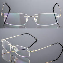 Titanium Alloy Eyeglasses Frame Men Ultralight Square Prescription Myopia Optical Rimless Glasses Frames Unisex Eyewear Rx Able 2024 - buy cheap