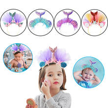 Little Mermaid Party Decoration Kit Mermaid Hair Band For Baby Shower Kids Crown Headband Hats First Birthday Hair Accessories 2024 - buy cheap