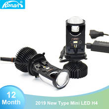 Canbus lâmpada h4 led de 45w/pc, mini lente de projetor automotivo, kit de conversão para lâmpada de feixe hi/lo 12v 2024 - compre barato