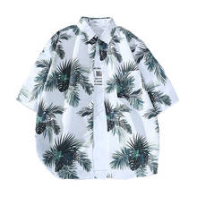 2022 Summer Hawaiian beach seaside flower Shirt for Men Vintage Button Up Thin Half Short Sleeve Shirts Korean Fashion Clothes 2024 - buy cheap