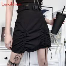 Minifalda Sexy gótica Y2k para mujer, Falda plisada de cintura alta, Harajuku, Punk, chica de calle, Emo, Alt, negra, Grunge 2024 - compra barato