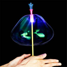 Varita mágica de arco iris, juguete especial de varita de luz brillante colorida con flores de burbujas LED 2024 - compra barato