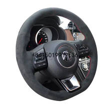 For MG6 ZS MG5 MG3 HS DIY Hand Sewn Car Steering Wheel Cover Top Black Suede leather 2024 - buy cheap