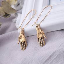 Palmistry earrings Fortune Teller Palm reader hand earrings chiromancy in silver color tone Mystery jewelry pendant woman gift 2024 - buy cheap