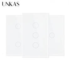 UNKAS US Standard 1/2/3 Gang 1 Way Touch Smart Switch  Sensor Switch Single Fire Line Wall Light Only Touch Function Switch 2024 - buy cheap