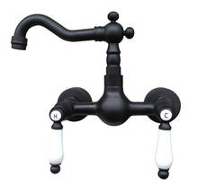 Black Oil Rubbed Brass Bathroom Kitchen Sink Basin Faucet Mixer Tap Swivel Spout Wall Mounted Dual Ceramic Handles mnf522 2024 - buy cheap