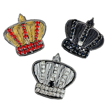 6pc 6x6cm Metal Embroidered Patch Crown Diadem Beaded Patches Handmade Applique Sew On Patches For Clothing Shoes Parches AC1506 2024 - buy cheap