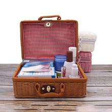 40% Hot Sales!!! Vintage Rattan Woven Storage Case Makeup Holder Suitcase Sundries Organizer Box 2024 - buy cheap