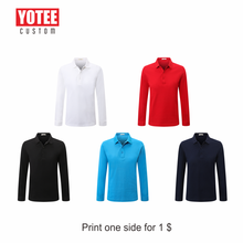 YOTEE 2020 casual business high quality long-sleeved polo suit LOGO custom POLO shirt cotton men and women custom Long sleeve 2024 - buy cheap