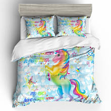 2/3 Pcs 3D Printed Colorful Rainbow Unicorn Bedding Set With Pillowcase Queen King Size Duvet Cover 100% Microfiber SJ273 2024 - buy cheap