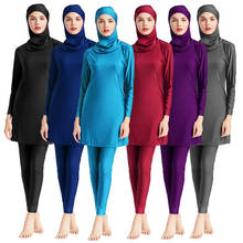 Muslim Women Swimwear Hijab Swimsuit Islamic Burkini Full Cover Beachwear Long Sleeve Top Pant Bathing Suit Costumes Modest Swim 2024 - buy cheap