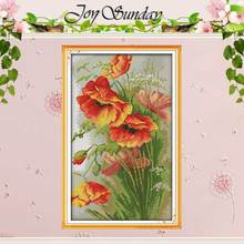 Free Shipping !!Poppy Counted 11CT 14CT Cross Stitch wholesale flowers Cross Stitch Kits for Embroidery Home Decor Needlework 2024 - buy cheap