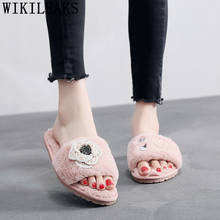 plush slippers flat shoes women home slippers ladies shoes bedroom winter women shoes fuzzy fur slippers обувь женская zapatos 2024 - buy cheap