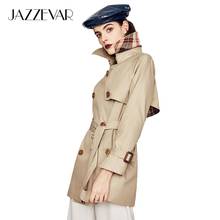 JAZZEVAR 2021 New High Fashion Women's Waterproof Cotton Double-breasted Short Trench Coat Outerwear Top Quality 2024 - buy cheap