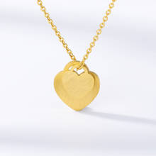 Stainless Steel Double Love Heart Necklace Women Collares Mujer Gold Chain Choker Necklaces Pendents Jewelry Bridesmaid Gifts 2024 - buy cheap